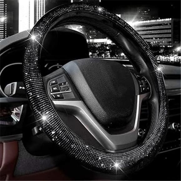 Steering Wheel Cover for Women Men Bling Bling Crystal Diamond Sparkling Car SUV - Picture 7 of 7
